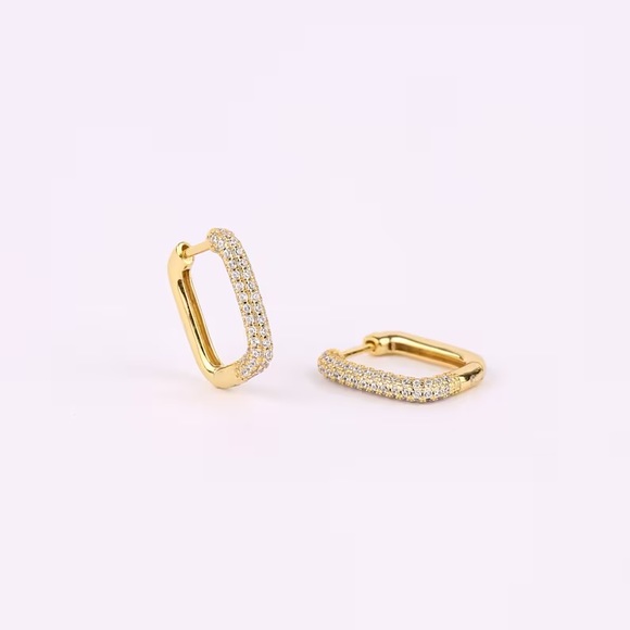 Rectangle Hoop Earrings - Picture 4 of 5